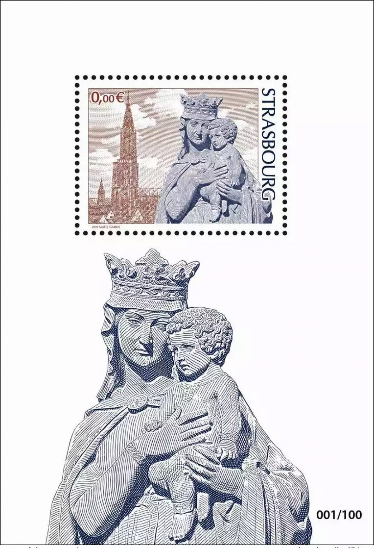 France 2019 - Block 0€ 'STRASBOURG' Cathedral Religion Matej Gabris
