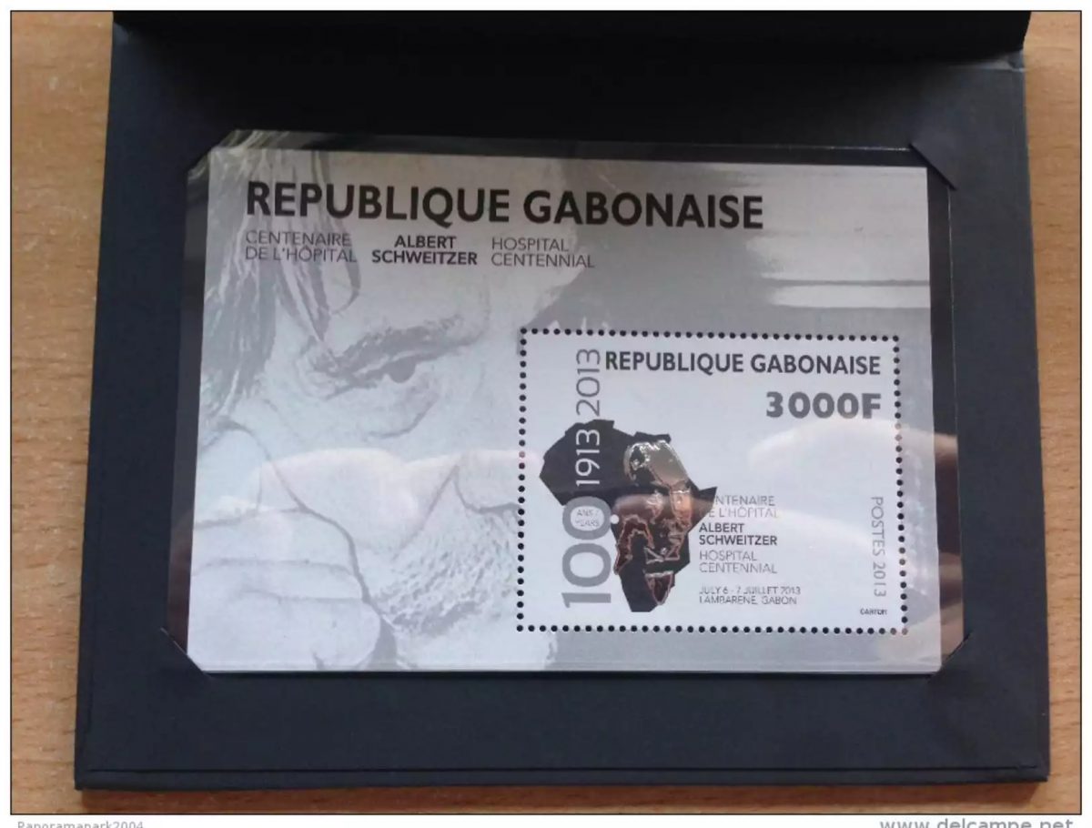 Gabun 2013 Block Mi. 133 Zentenarium Albert-Schweitzer-Spital 3000F Silber