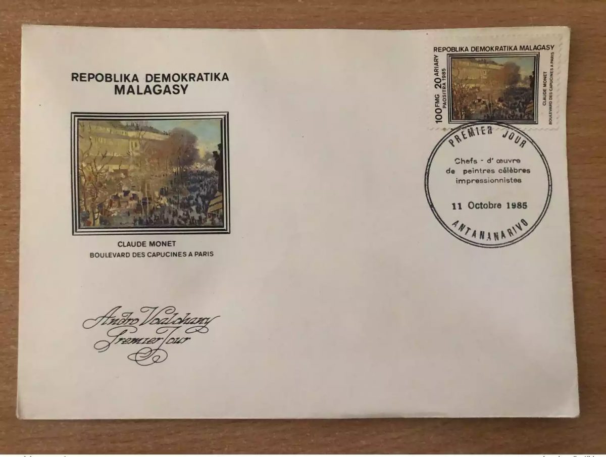 Madagaskar 1985 Mi. 995 FDC Kunst Claude Monet Boulevard des Capucines Paris
