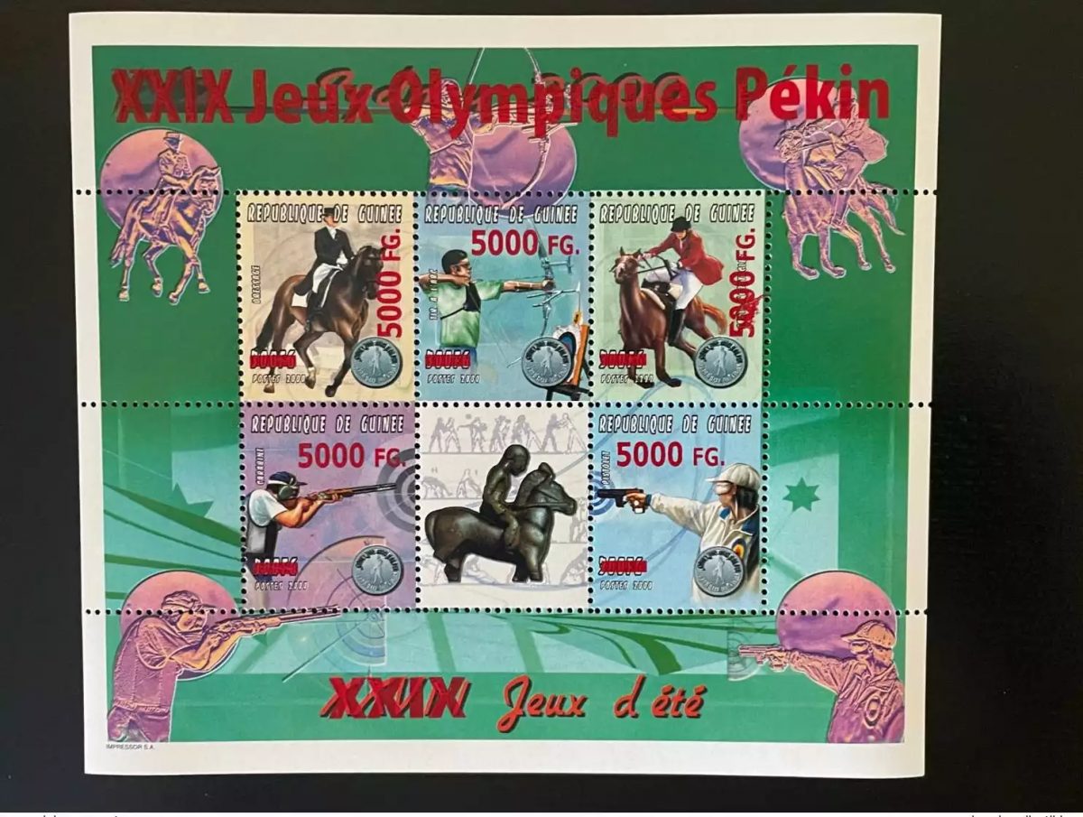 Guinée 2008 Mi. 6280-6284 Surchargé Sydney 2000 Pekin 2008 Jeux Olympiques Tirs