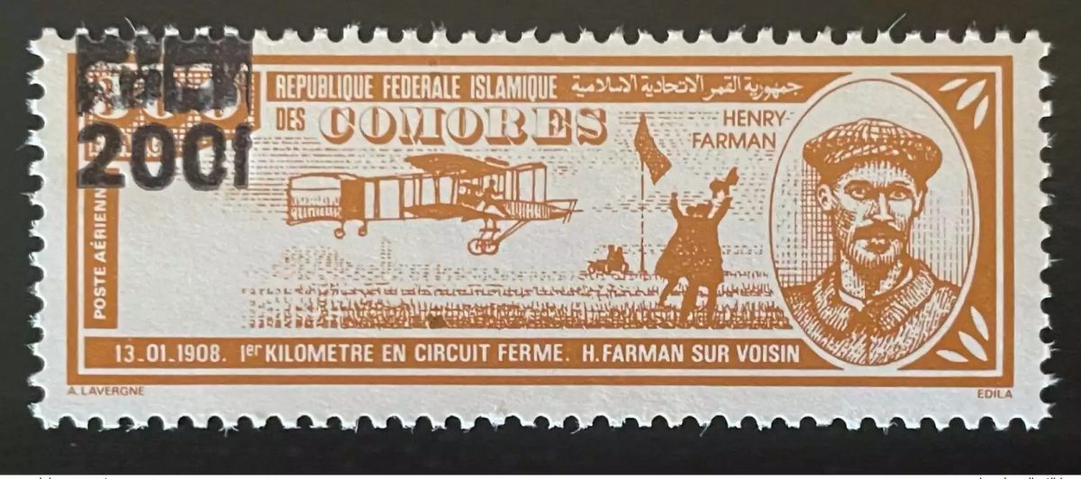 Comores 1995 Mi. 1107 200F sur 300F Airplane Avion Henry Farman Surchargé