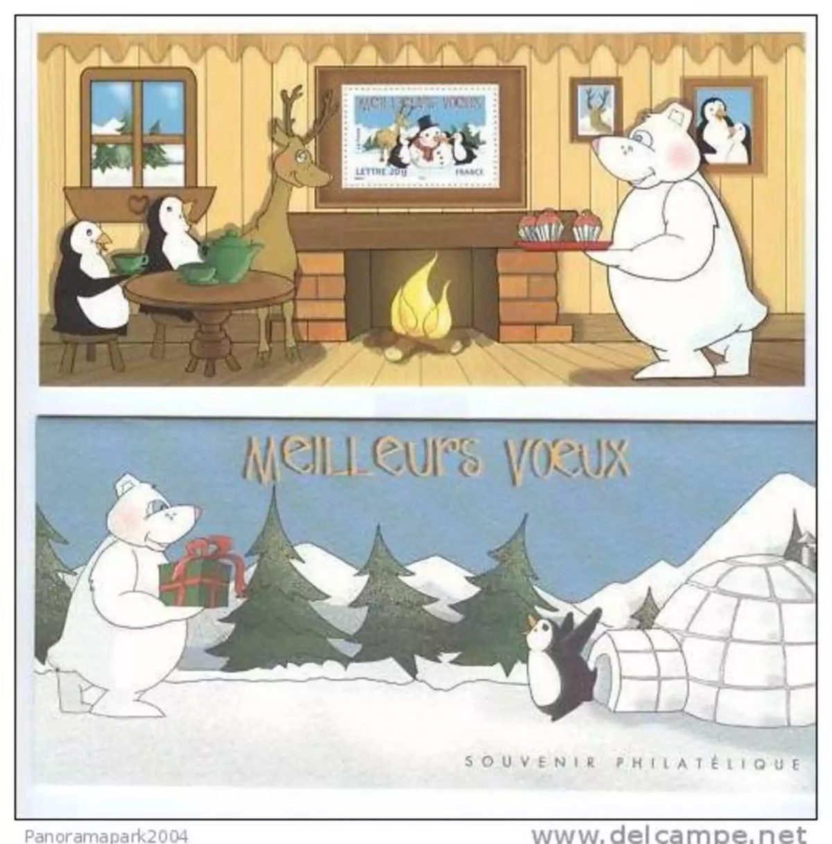 France 2005 bloc souvenir n°5 ( BF 92 ) MEILLEURS VOEUX 2006 OURS PINGUINS Neuf