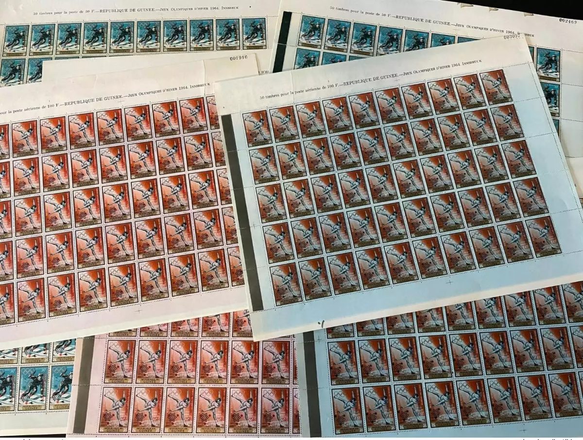 Guinée 1968 Mi. A-G 465 sheets Overprint Grenoble Jeux Olympiques Hiver Olympia