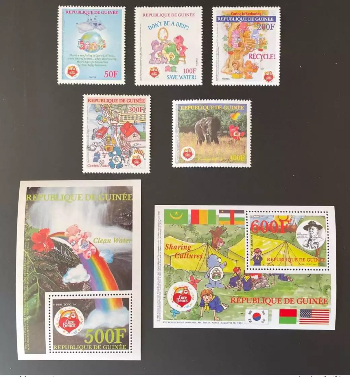 Guinée 1991 Mi. 1359 1363A Bl. 408 409A Elephant Scouts Baden Powell Scoutisme