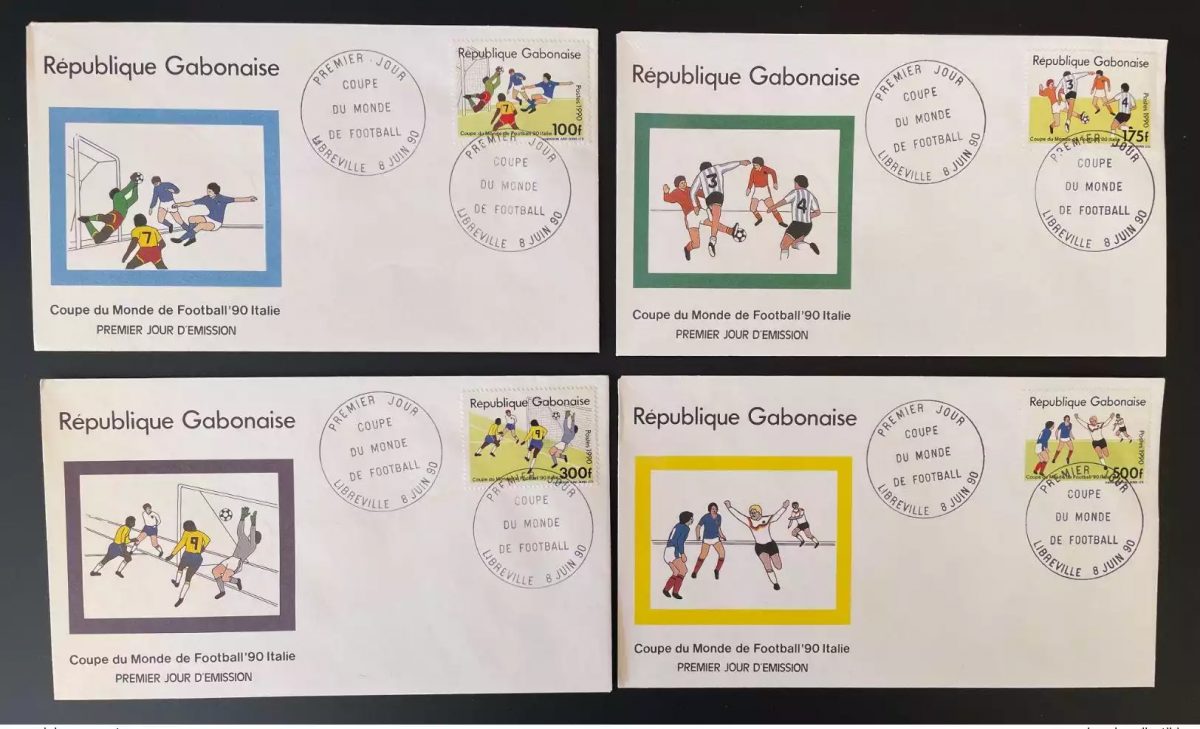 Gabon 1990 Mi. A-D 1063 FDC FIFA World Cup WM Coupe du Monde Italie Football