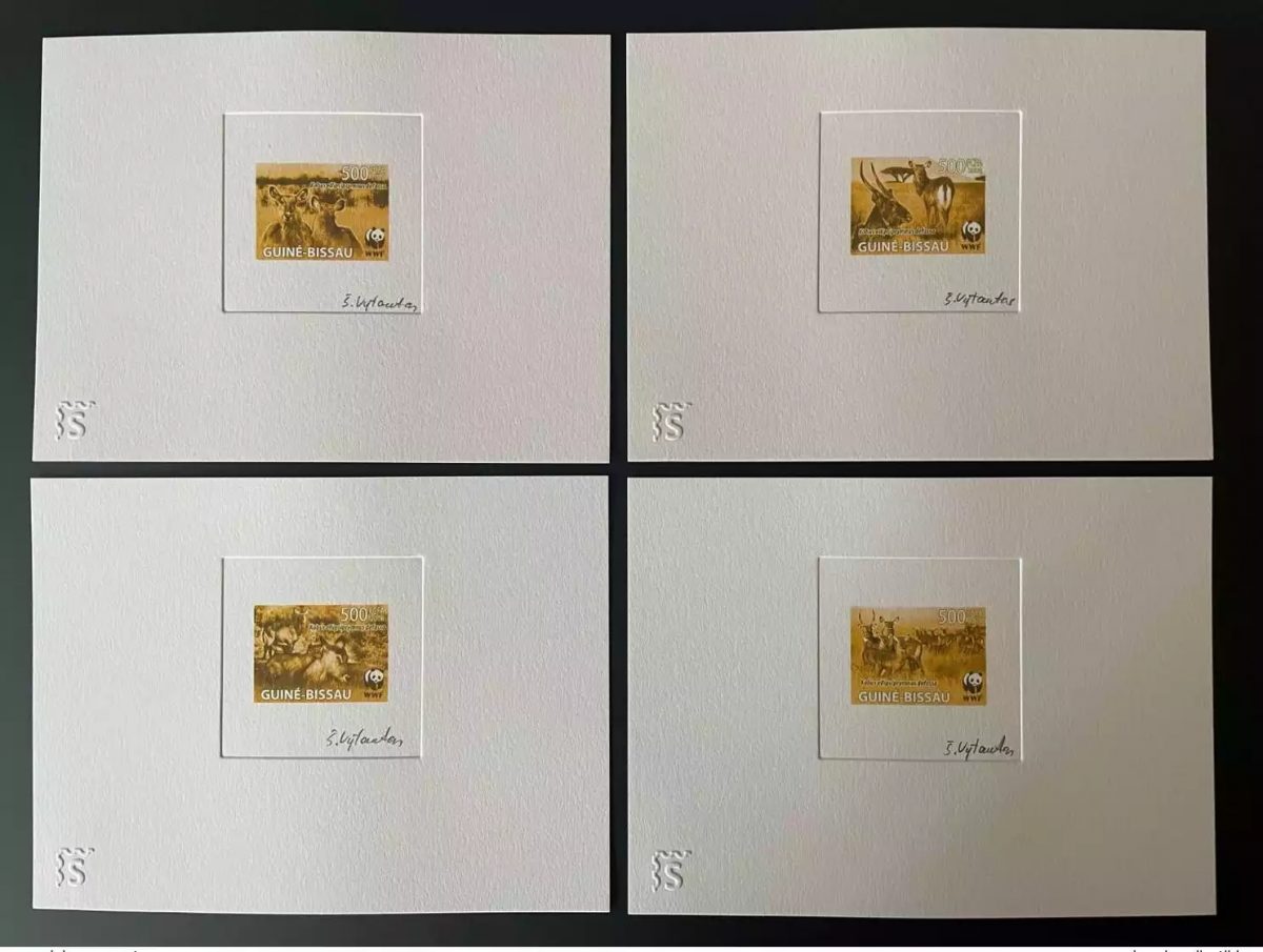 Guinea-Bissau 2008 Artist's proof Mi. 3919 - 3922 WWF Panda fauna Kobus brun