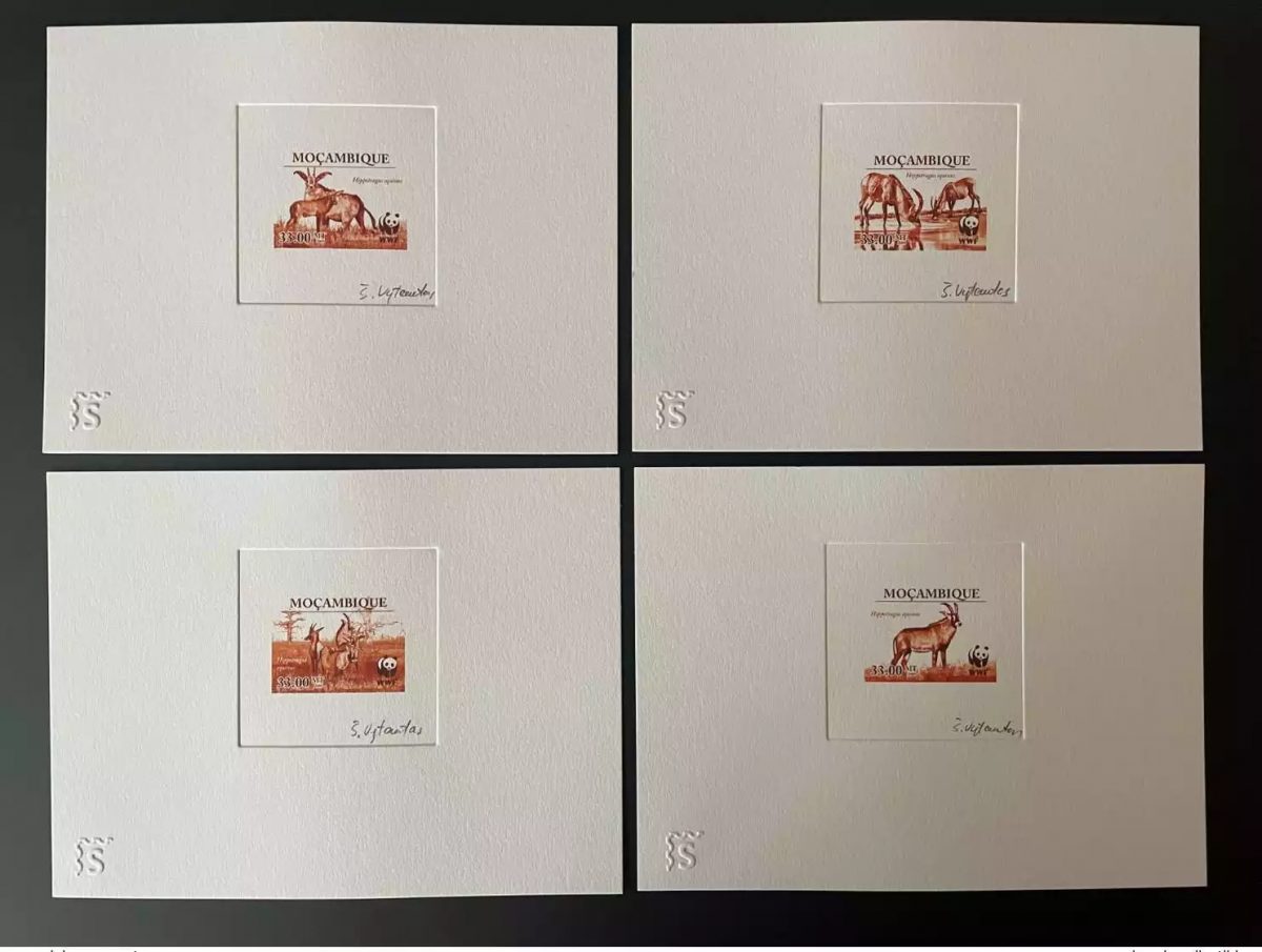 Mozambique 2010 Artist's proof Mi. 2986 A-D WWF Panda fauna ROUGE