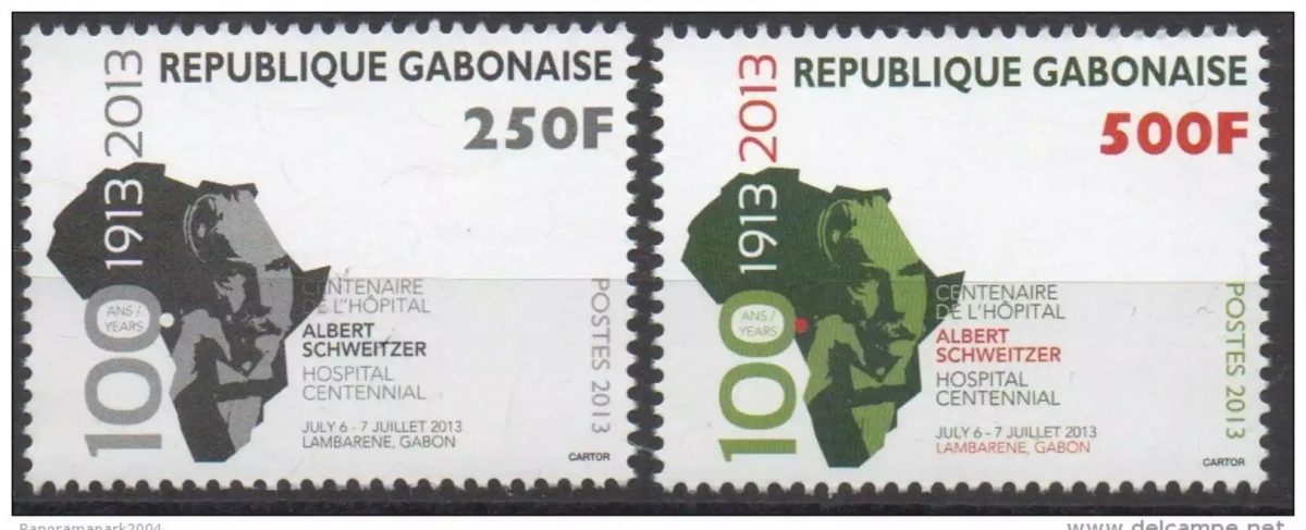 Gabon 2013 Mi. 1710 - 1711 1913 centenaire Albert Schweitzer 250 & 500 F MNH**
