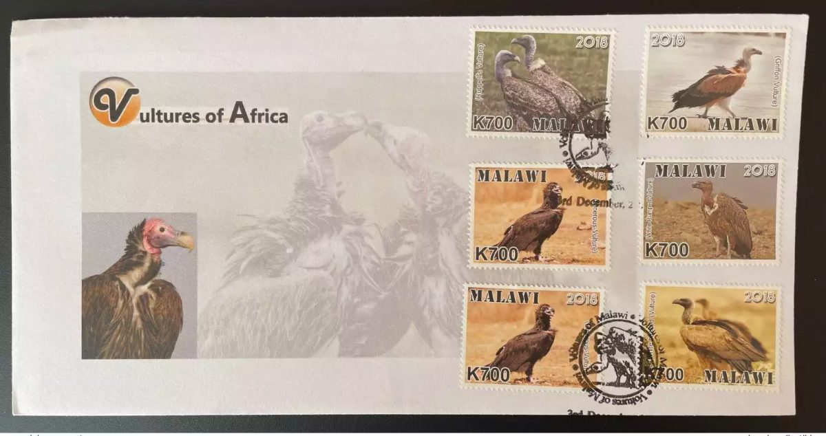 Malawi 2018 FDC Mi. A-F 1009 Vultures Vautours Geier Oiseaux Vögel faune Fauna