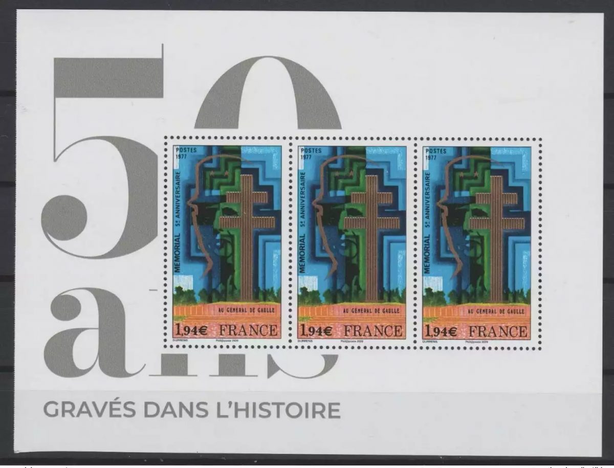 France 2020 Mémorial Général De Gaulle 50 ans gravés dans l'Histoire 12050 ex**