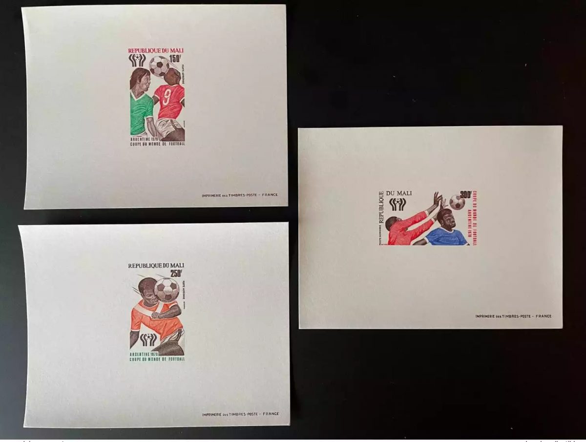 Mali 1978 Mi.625-627 Epreuve de Luxe Proof Argentine  FIFA Coupe Monde Football