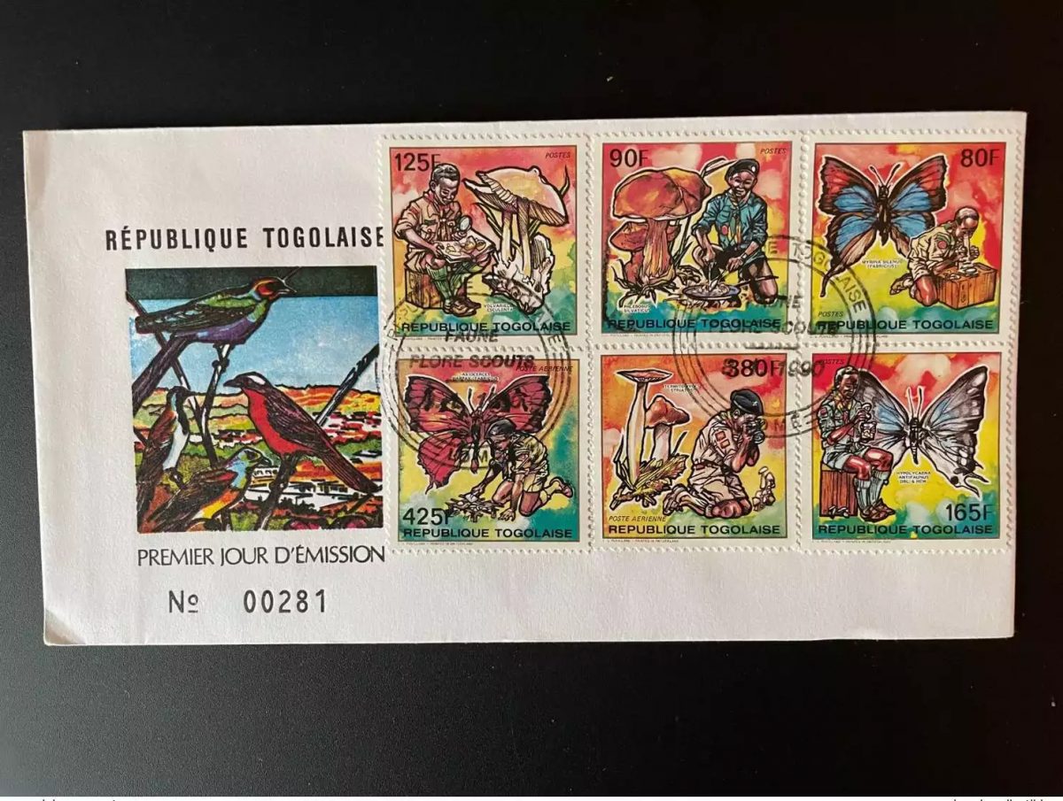 Togo 1990 Mi. 2153 58 FDC 1er Jour Faune Flore Scouts Champignon Papillon Oiseau