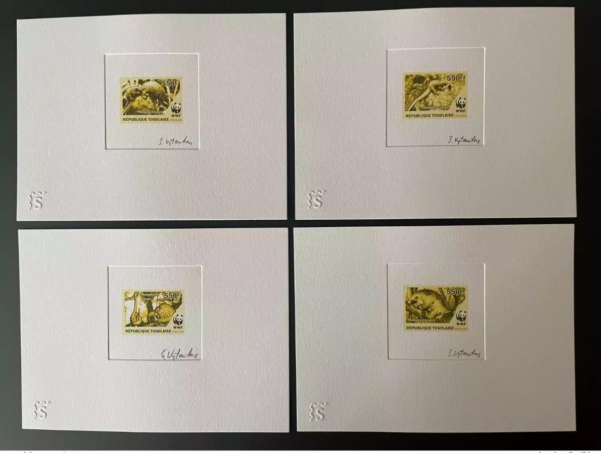Togo 2010 Artist Proof Mi. 2092 - 2095 WWF Panda fauna BROWN