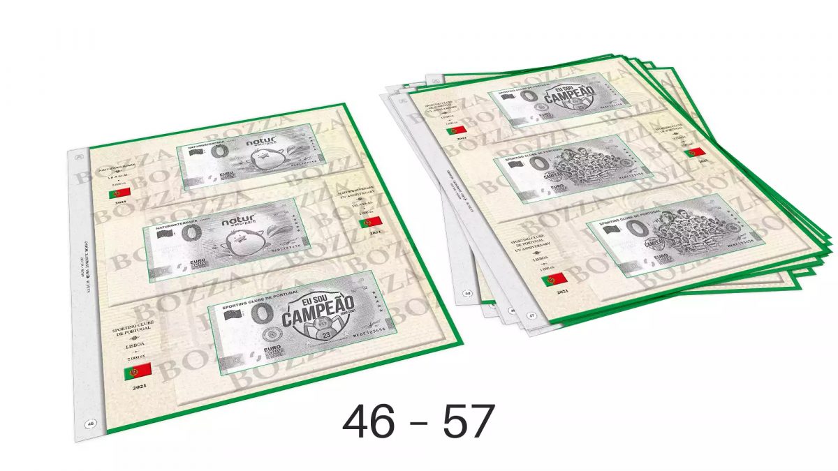 ABAFIL 12 folhas (2/2021) para notas Euro Souvenir Portugal