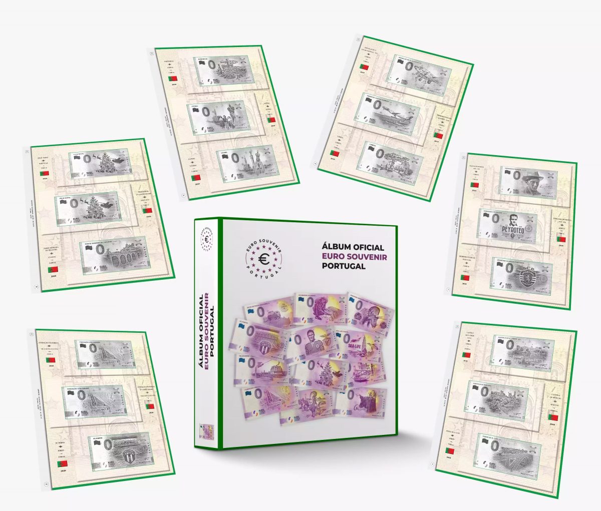 ABAFIL Album com as 57 folhas 2017 -> 2021 para as notas de 0€ Portugueses (II)