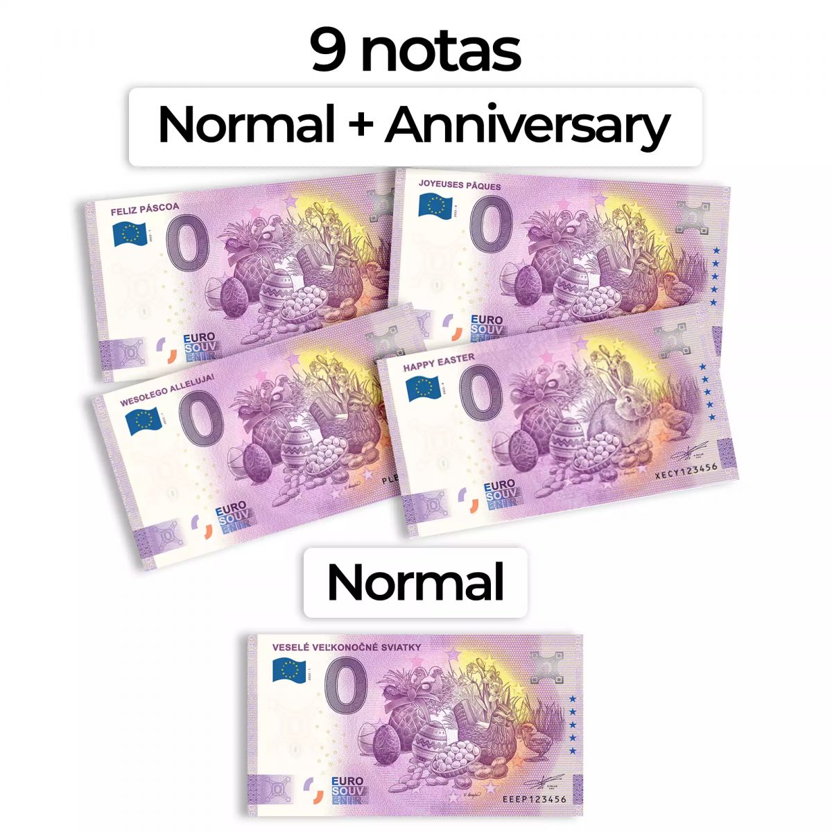 Notas "Páscoa 2022" dos 5 países