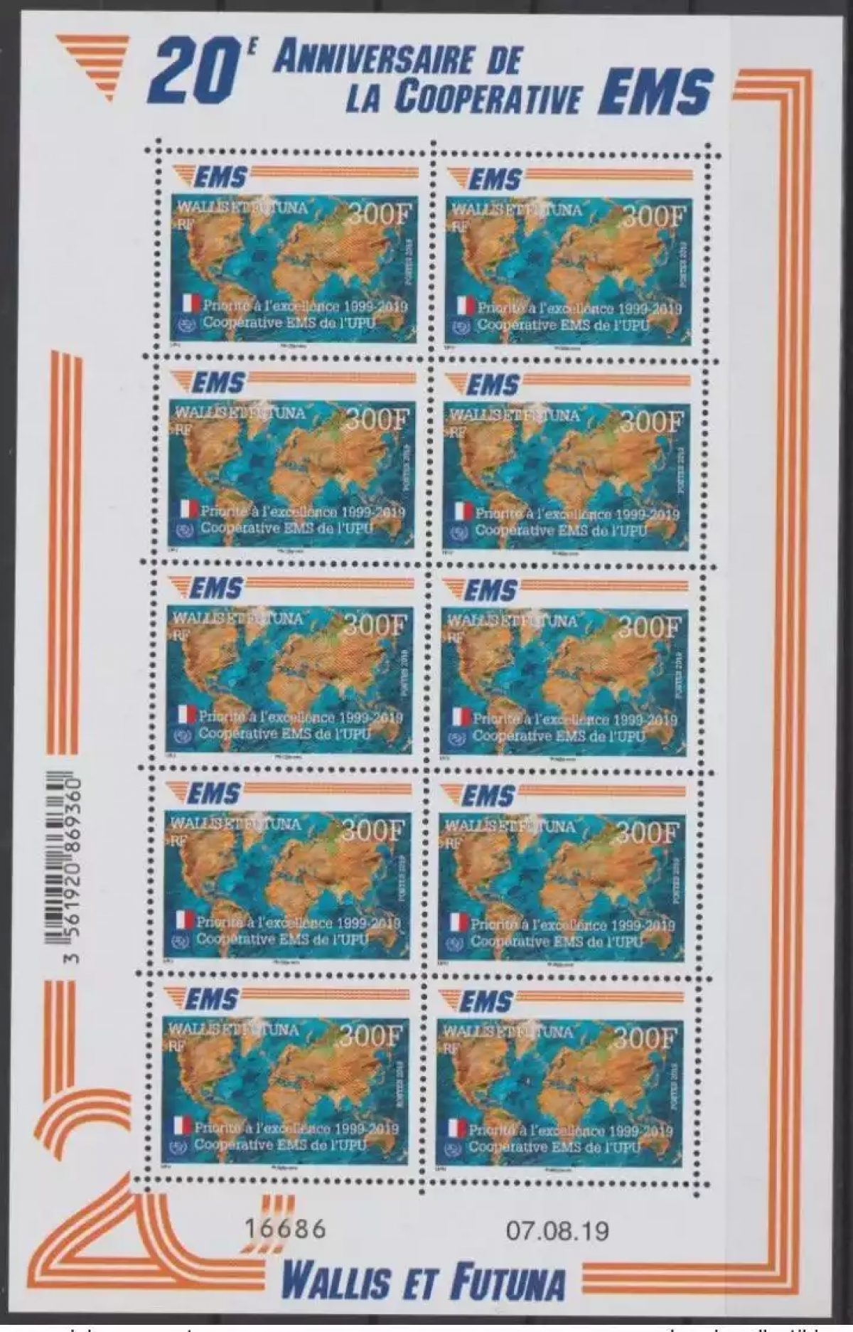 Wallis und Futuna 2019 YT 916 Block EMS 20 Jahre Gemeinschaftsausgabe