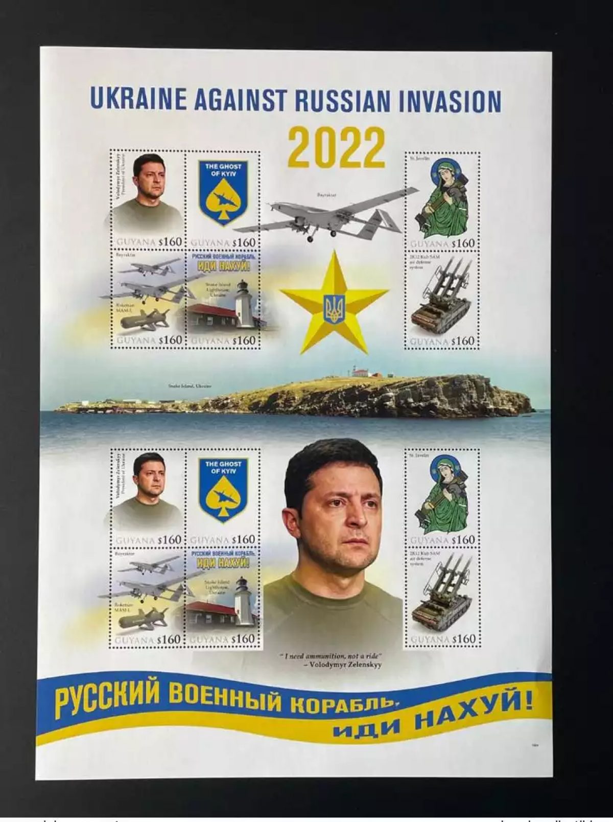 Guyana 2022 Board Ukraine vs Russia Invasion Zelensky Ghost of Kyiv
