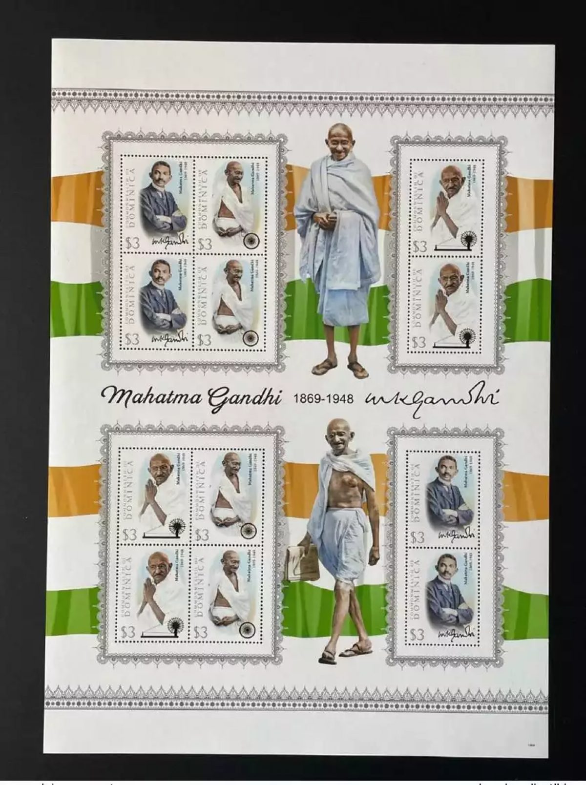 Dominica 2022 Board sheet Bogen Mohandas Mahatma Gandhi India Indian