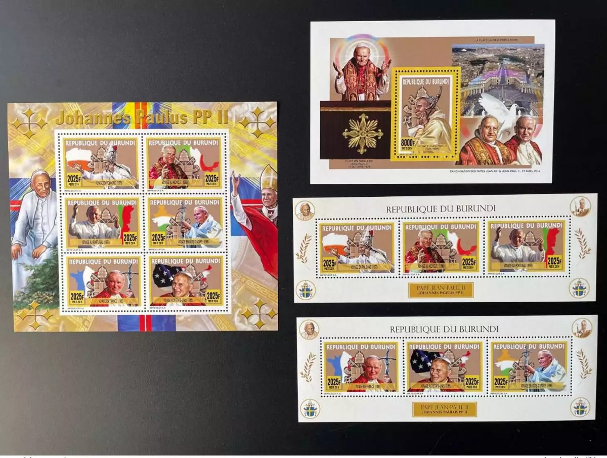 Burundi 2014 / 2015 Mi. 3506 - 3511 Bl. 519 - 520 Pape Jean Paul II Pope Papst