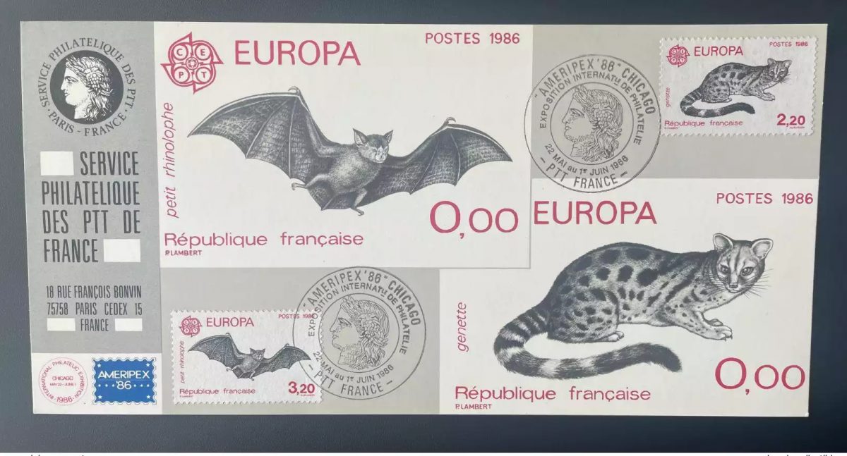 026 Carte officielle Expo internationale Chicago 1986 FDC France CEPT Bat