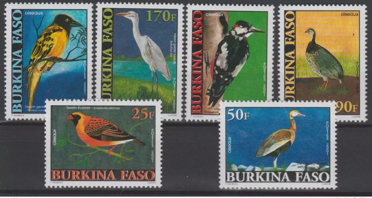 Burkina Faso 2001 Mi. 1824-1829 Vögel Birds Fauna 6 Werte