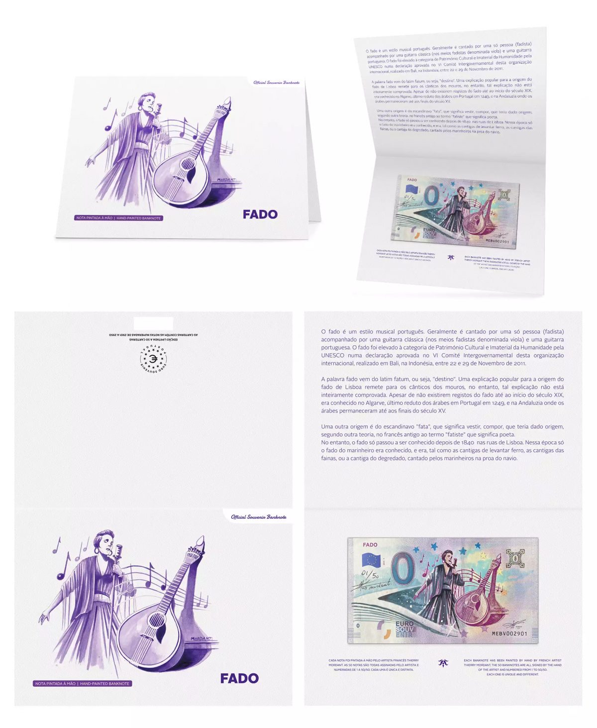 Folder handpainted note by Thierry Mordant "Fado"
