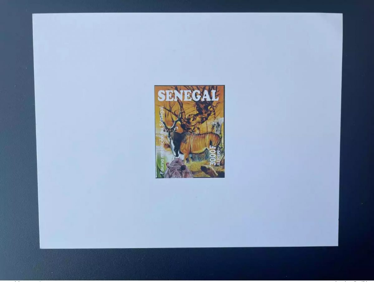Sénégal 2015 Mi. Bl. 109 Epreuve Luxe Faune menacée éléphants birds Oiseaux