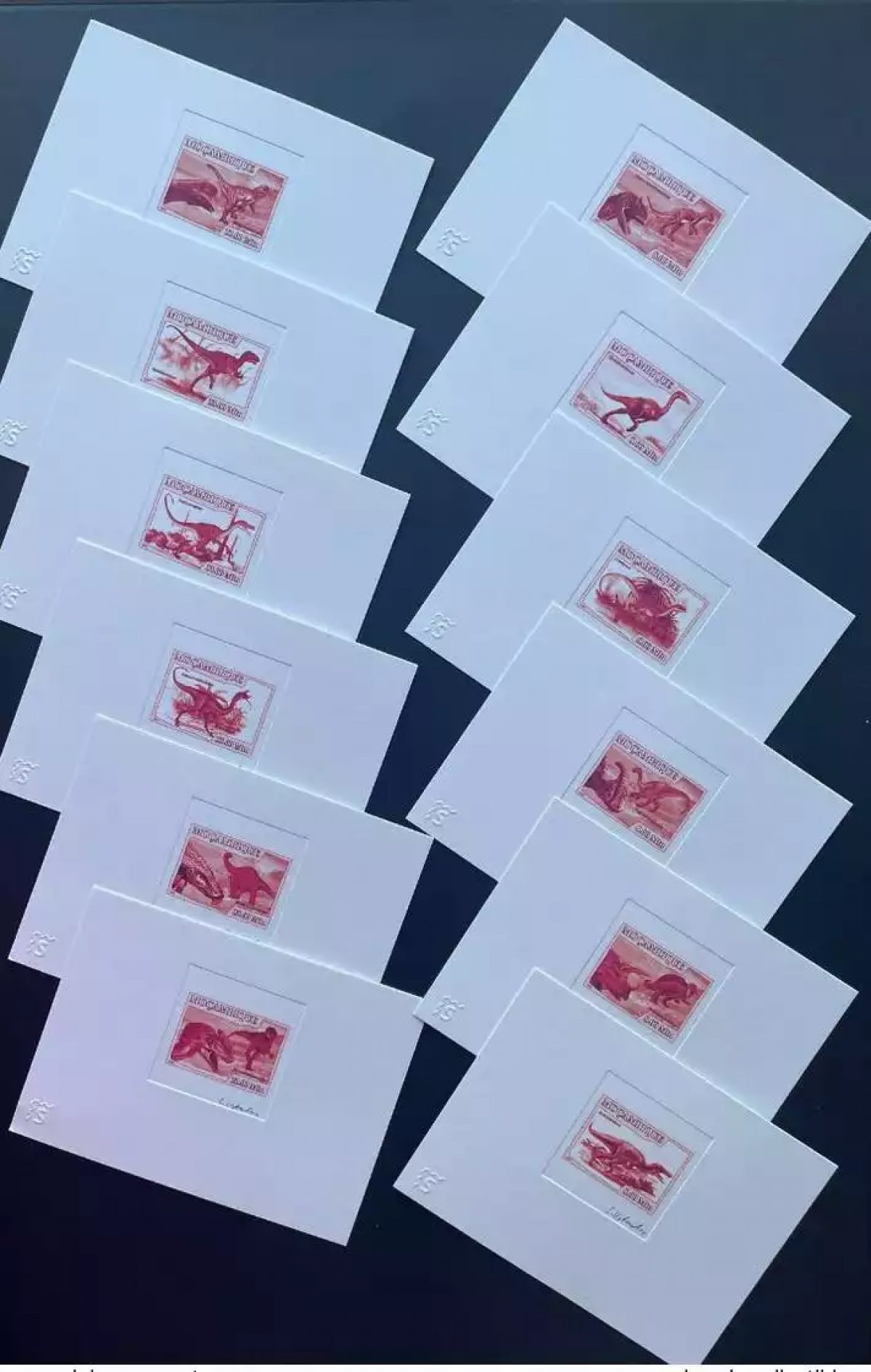 Mozambique 2007 Artist's Proof Mi. 2964 - 2975 Dinosaurs Reptiles RED