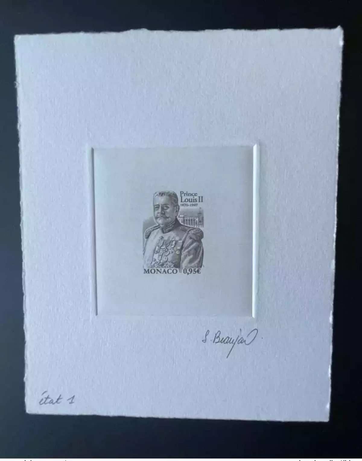 Monaco 2020 YT 3233 State proof artist Prince Louis II 1870 -1949 black