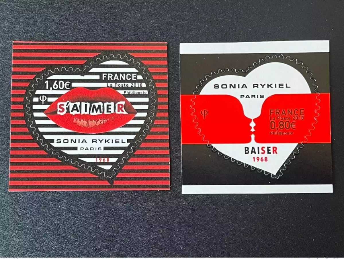 France 2018 Self-adhesive YT 1514/1515 Hearts Sonia Rykiel Valentine's Day MNH**