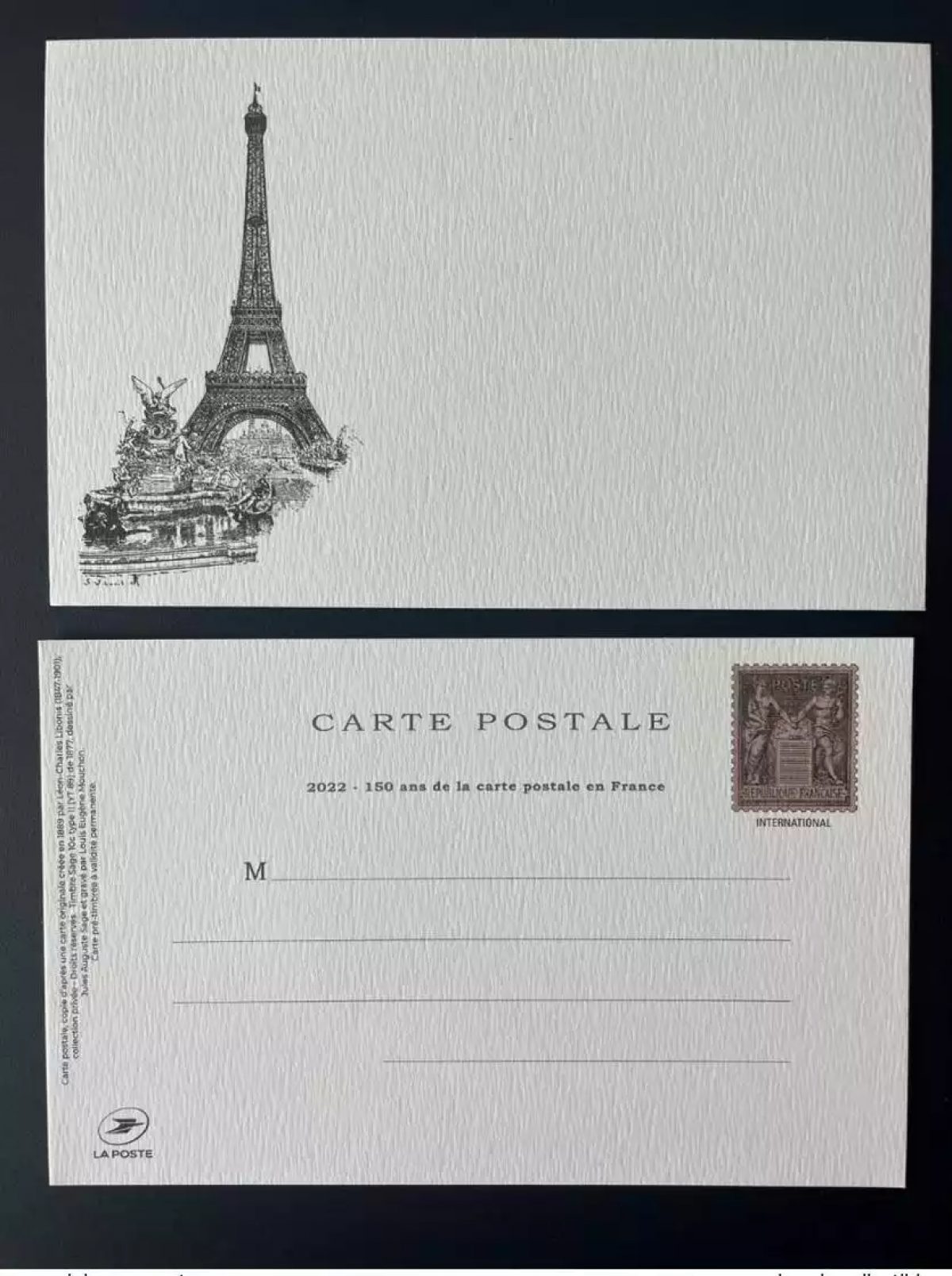 Frankreich 2022 150J Postkarte Ganzsache Paris Philex Libonis Eiffelturm