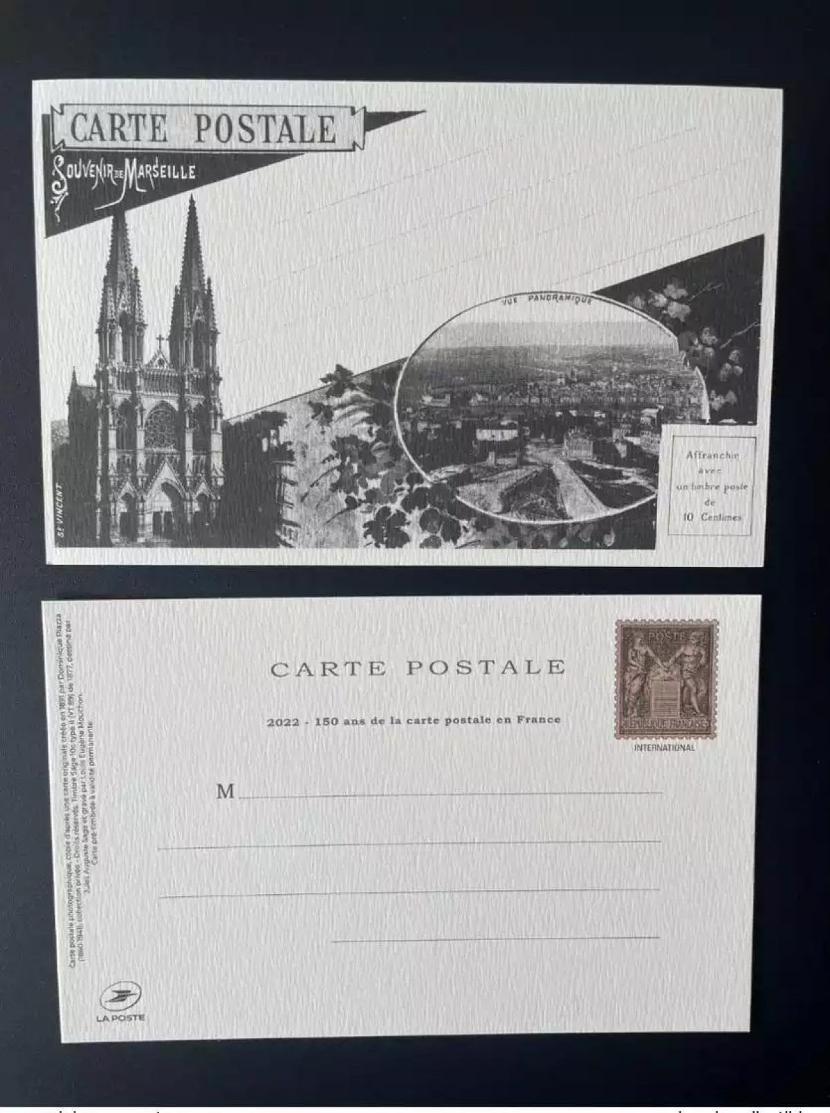 Frankreich 2022 150 Jahre Postkarte Ganzsache Philex Sage Mouchon Marseille
