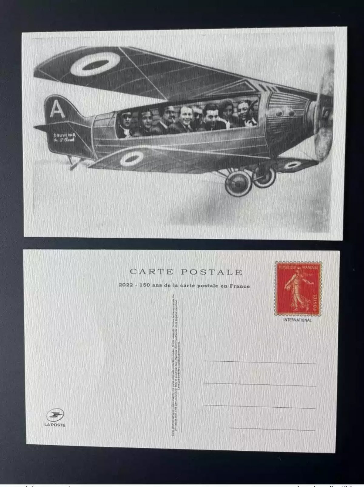 Frankreich 2022 150J. Postkarte Paris Philex Semeuse Roty Flugzeug