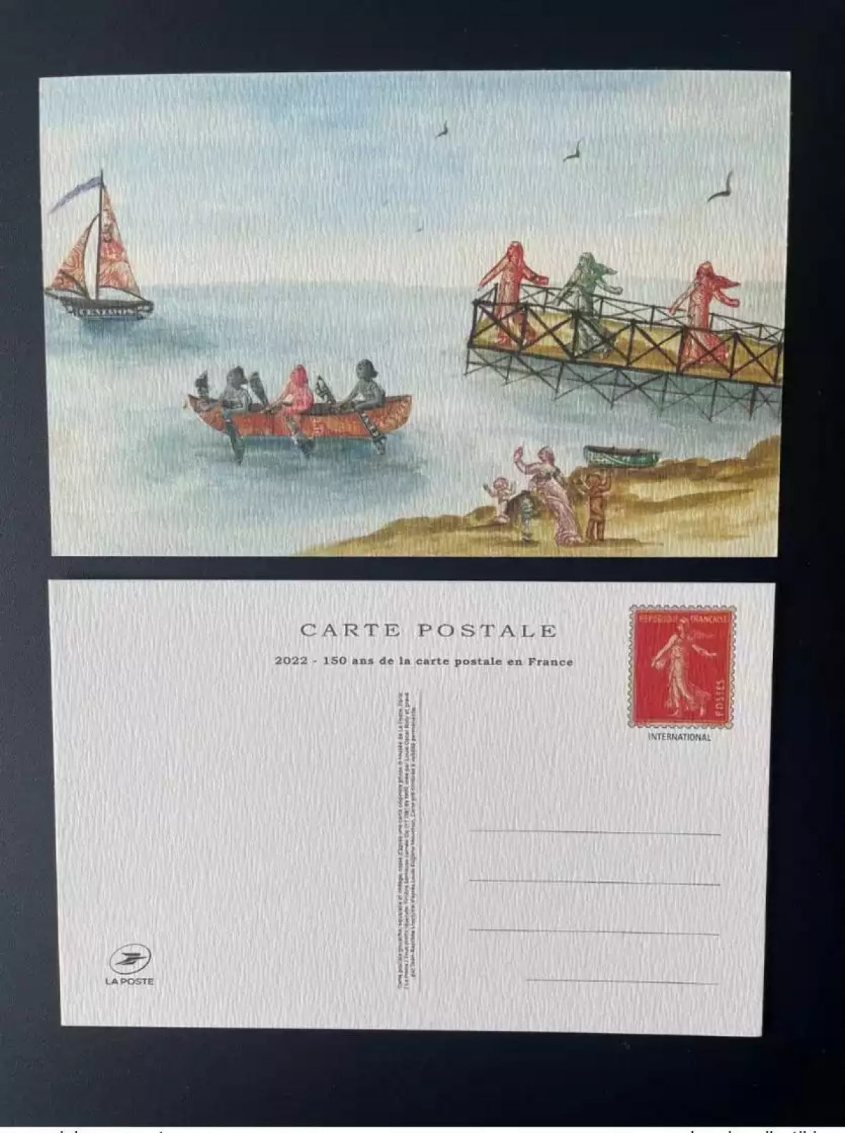 Frankreich 2022 150J Postkarte Ganzsache Paris Philex Semeuse Roty Schiff