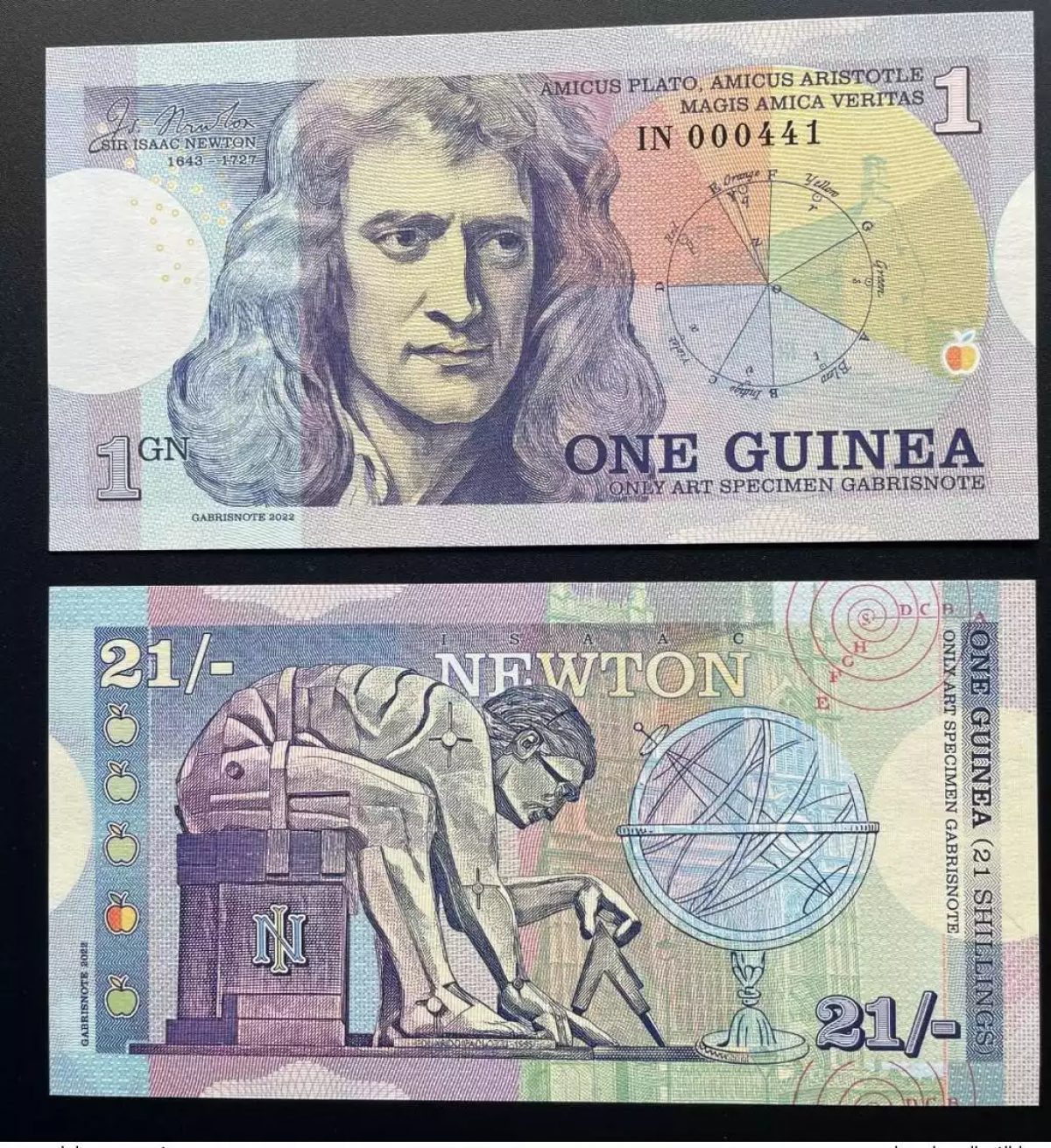 2022 Matej Gabris 1 Guinea 21 Shillings Sir Isaac Newton Physics UNC ESSAY