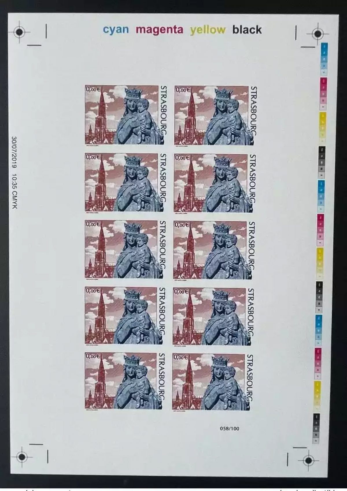 France 2019 - CMYK IMPERF 0€ STRASBOURG Cathedral Religion Matej Gabris