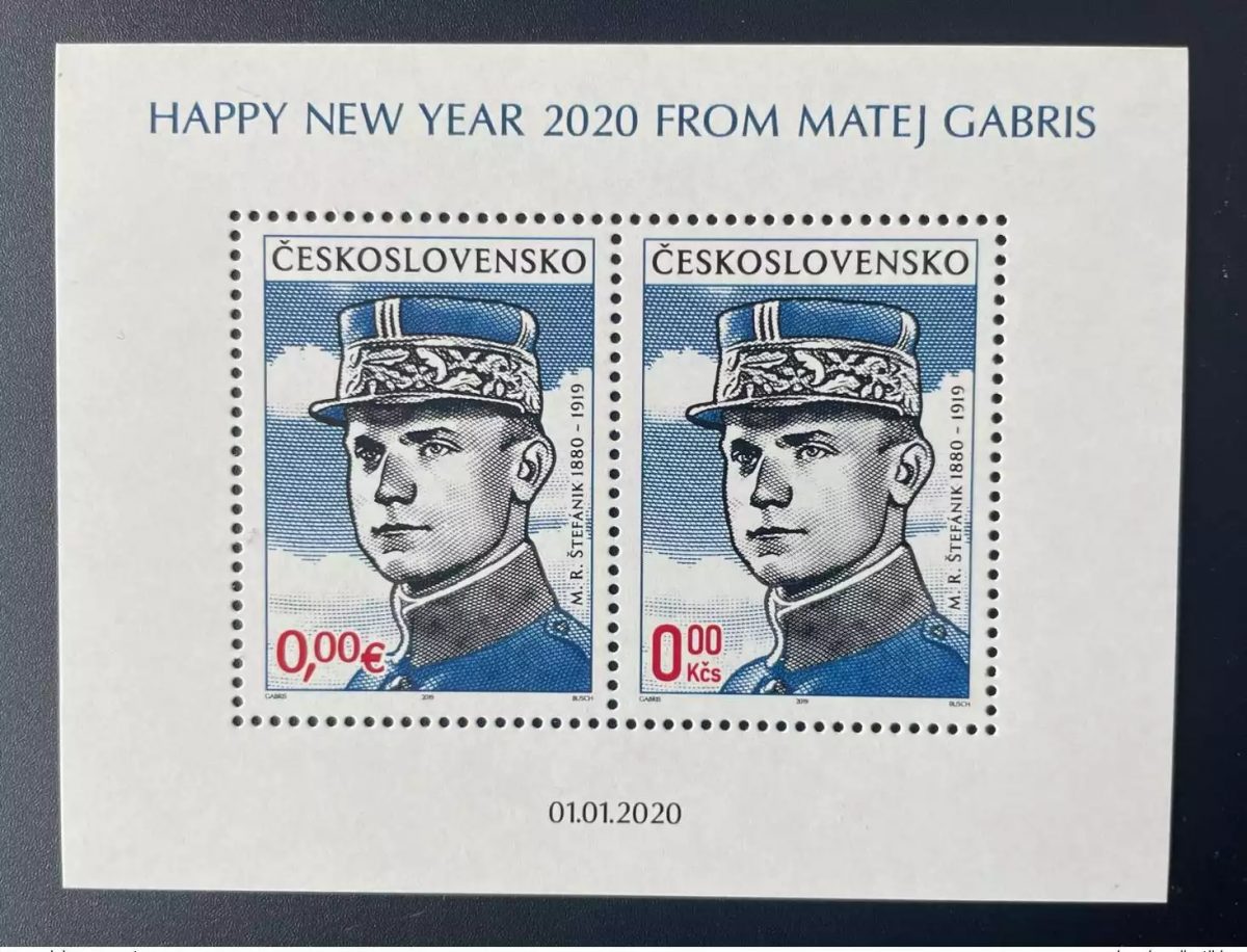 Tchécoslovaquie 2019 2020 -RRR Bloc S/S 0€ Milan Rastislav Štefánik Matej Gabris