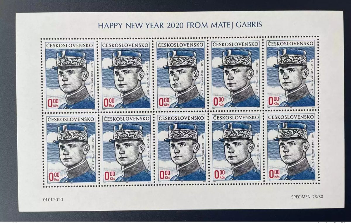 Tchécoslovaquie 2019 2020 feuillet  bonne année Happy New Year 0Kcs Matej Gabris