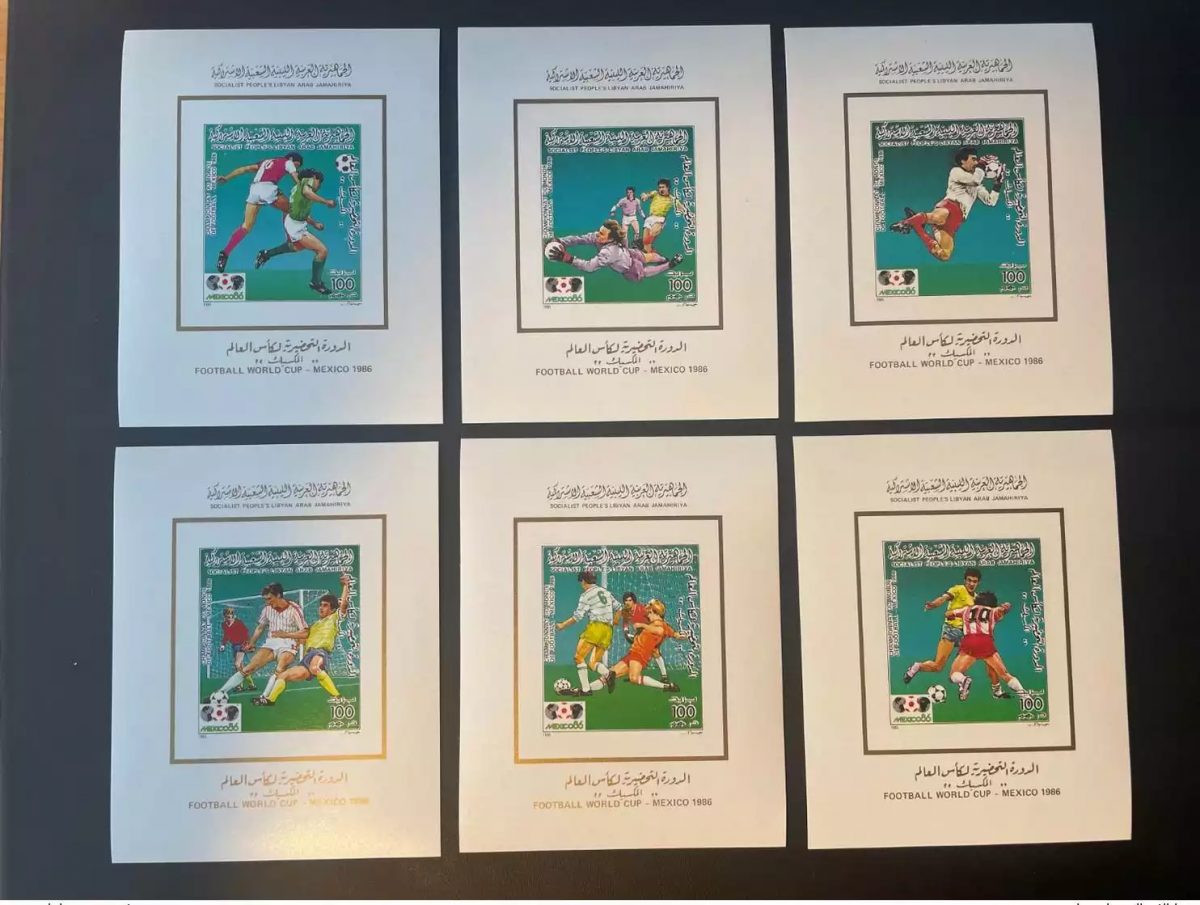 Libye 1985 Mi. Bl. 100 - 105 ND Football FIFA World Cup 1986 Mexico Mexiko