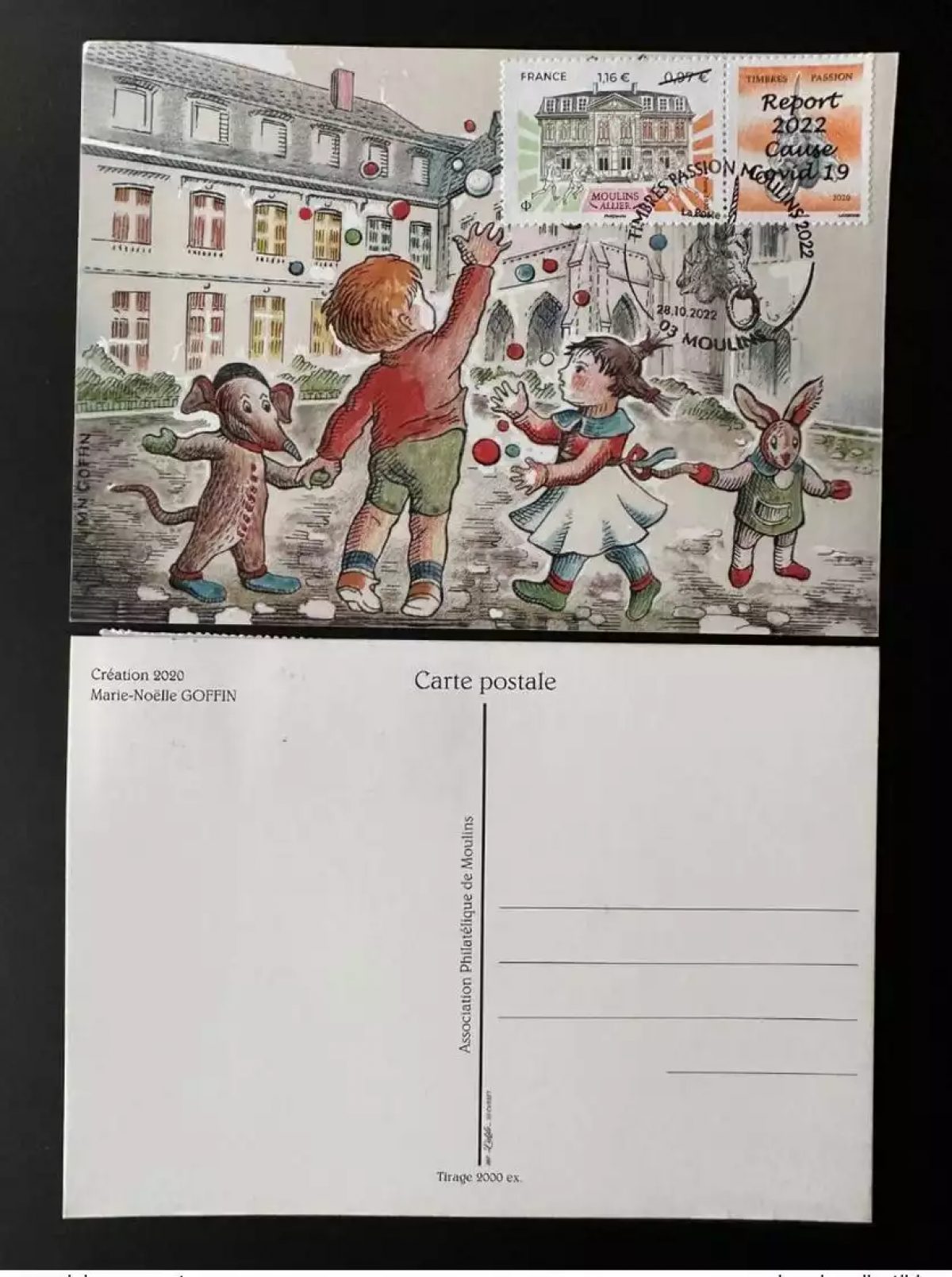 France 2022 YT 5437A Maxi Carte Surchargé Moulins Allier Timbres Passions