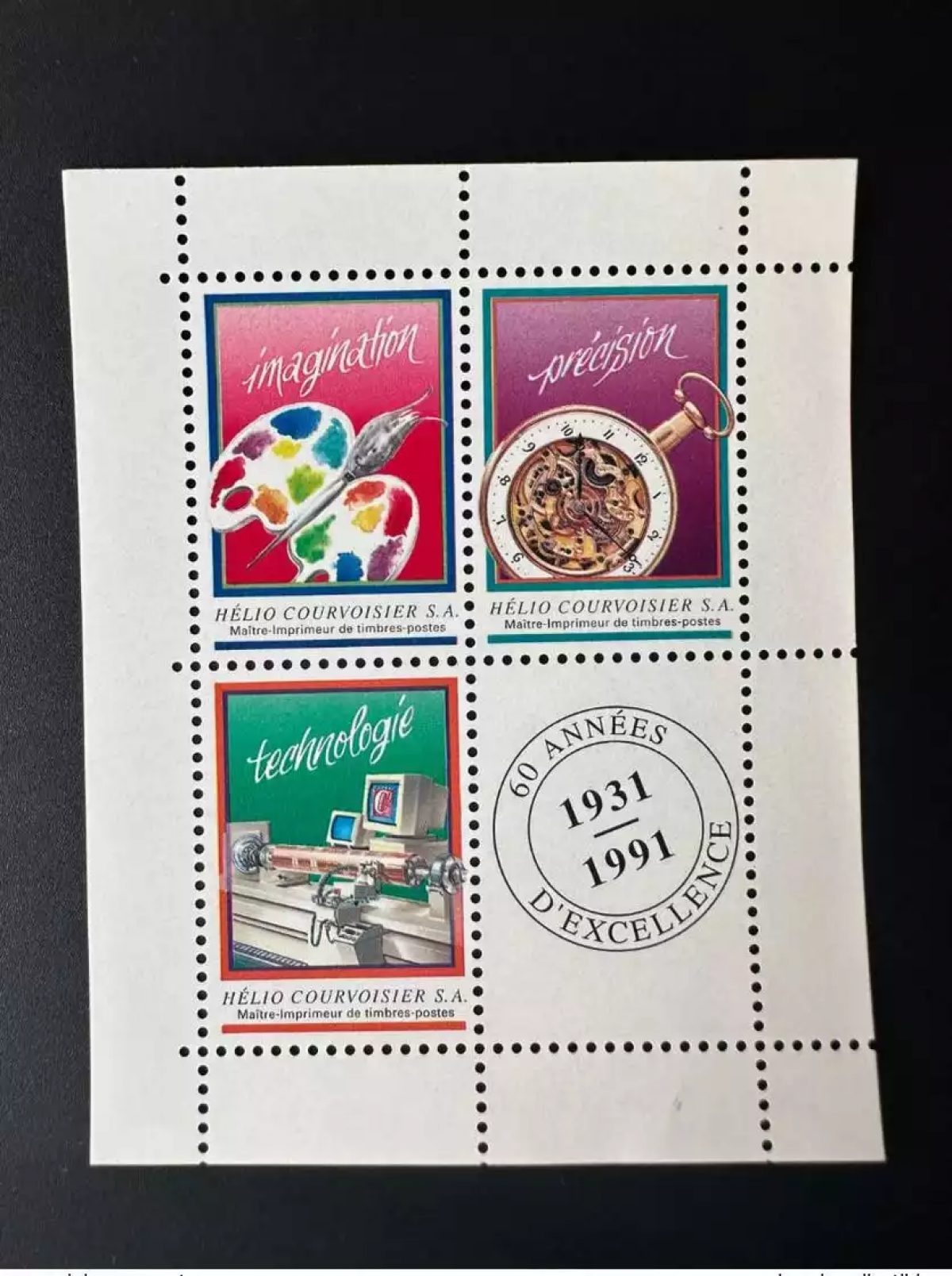 1991 Hélio Courvoisier La-Chaux-De-Fonds Vignette 60 années d'Excellence 1931