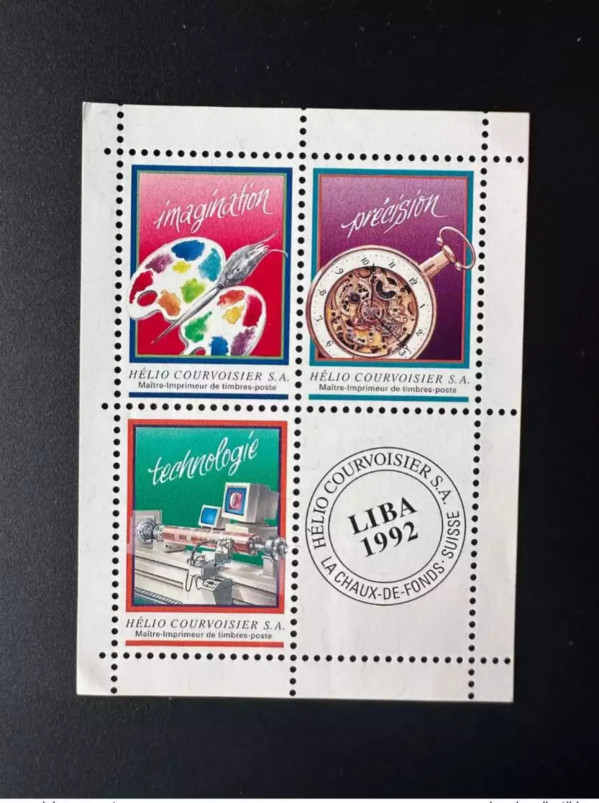 1992 Hélio Courvoisier La-Chaux-De-Fonds vignette Liba philatelic exhibition