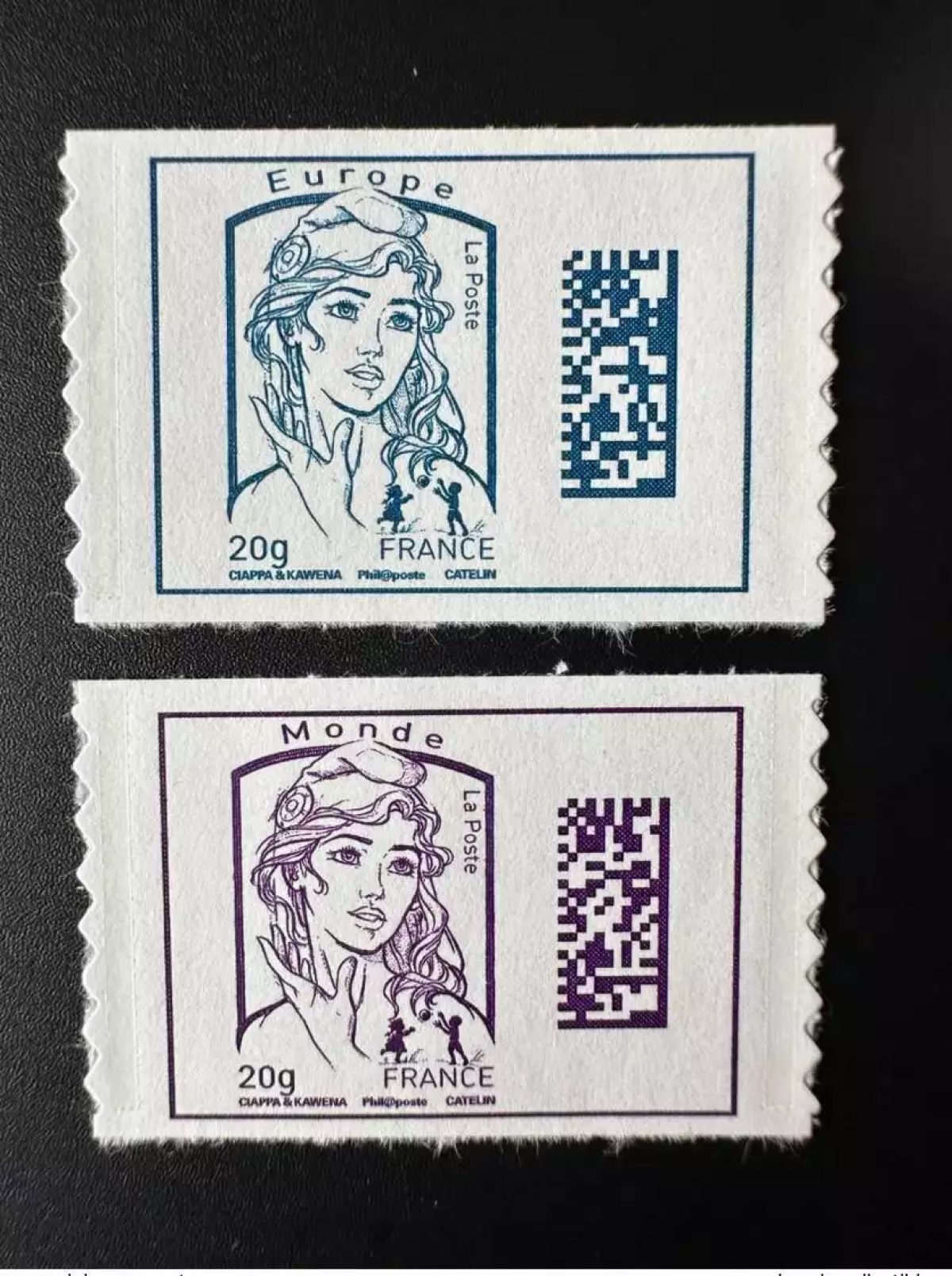France 2015 Self-adhesive t YT 1214 - 1215A Marianne et la Jeunesse Ciapa Kawena