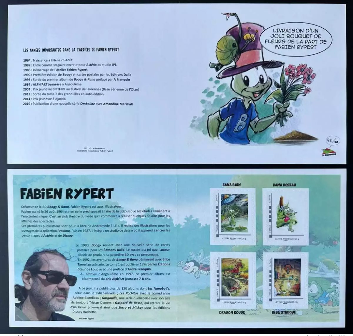France 2021 Collector Fabien Rypert BD Boogy & Rana Bain Roseau Dragon Rouge