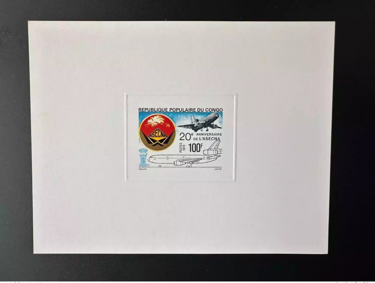 Congo 1979 Mi. 712 Luxury Proof 20th Anniversary of the Asecna Avion Airplane