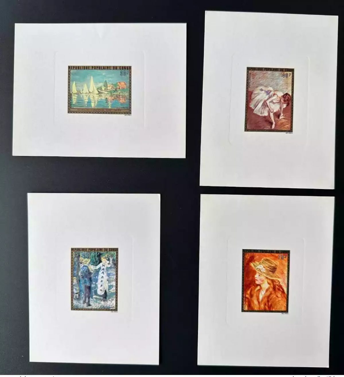 Kongo 1974 Mi. 436-439 Luxusprobe Kunst Monet Degas Renoir Impressionismus
