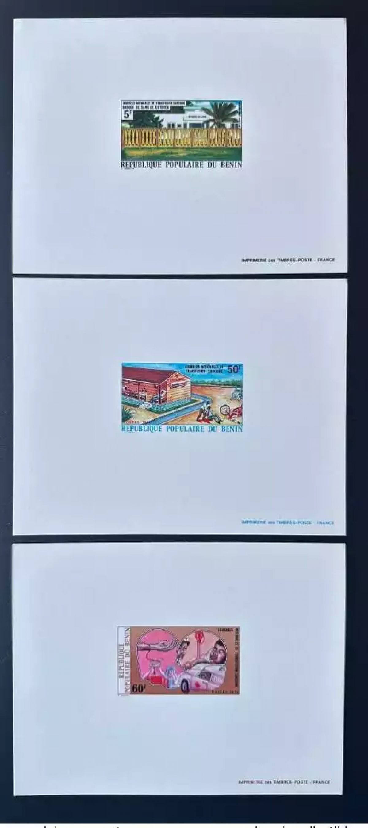 Benin 1976 Mi. 75 - 77 Epreuve De Luxe Journées Nationales Transfusion Sanguine