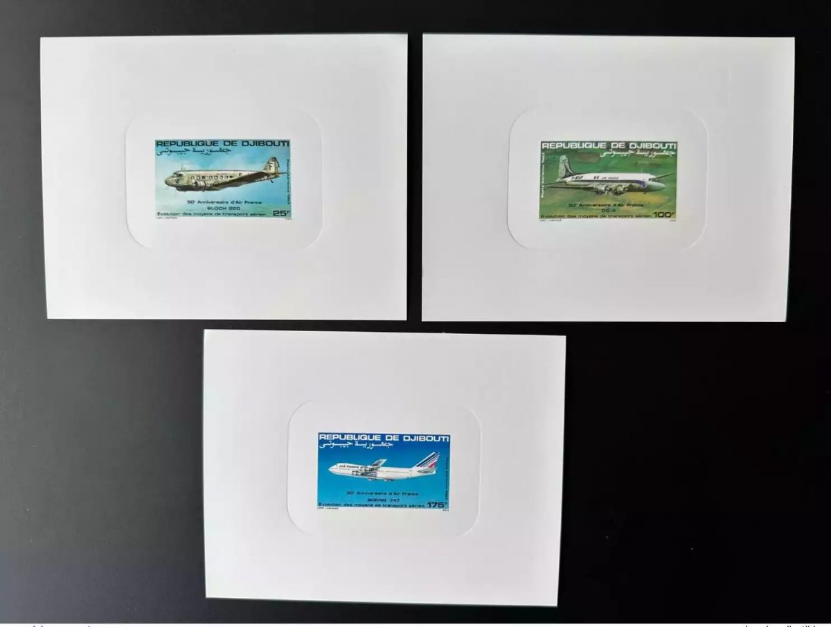 Djibouti 1983 Mi. 363 - 365 Luxury Event Espace Air France Airplane Boeing 747