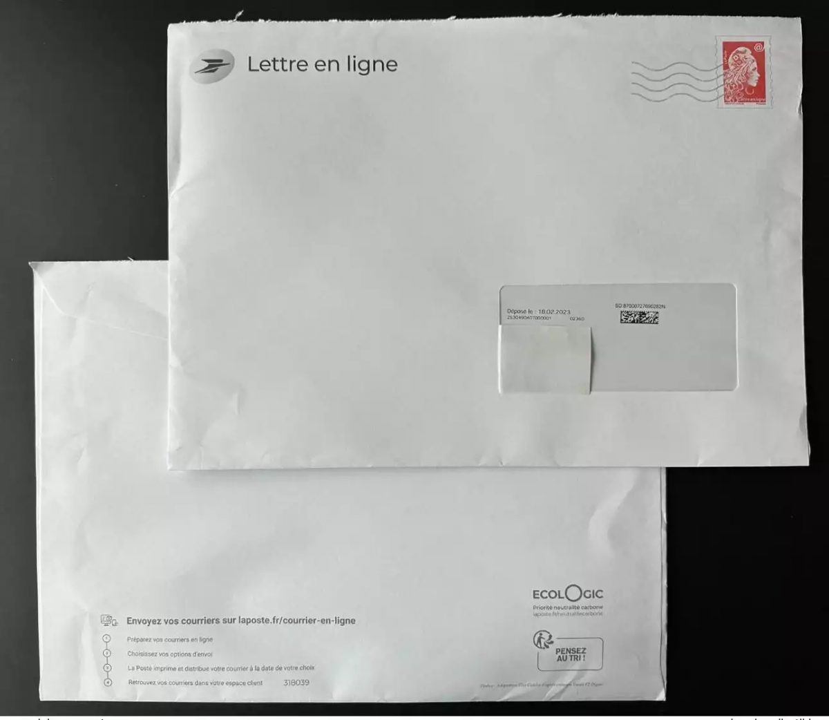 PAP France 2023 E-Lettre Rouge Marianne l'Engagée Yz GRAND modèle 32 x 23 cm